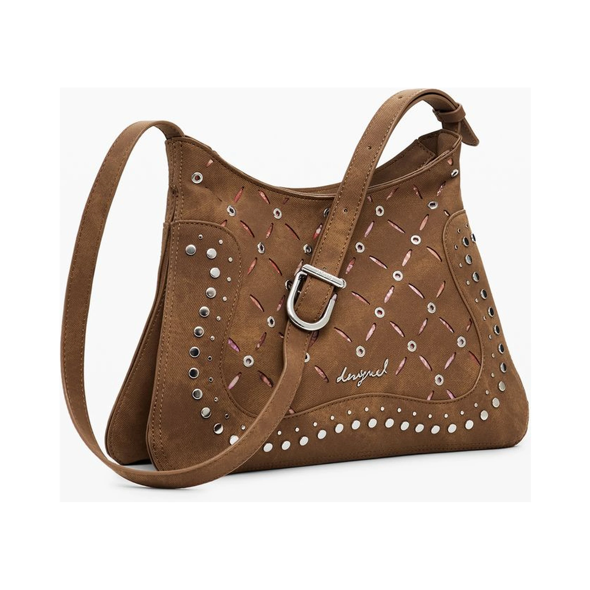 Brown Polyethylene Women Handbag