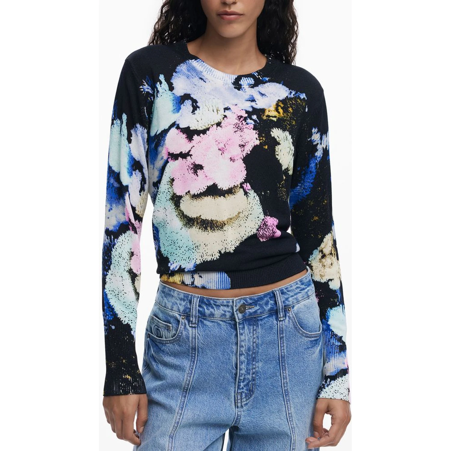 Black Linen Women Sweater