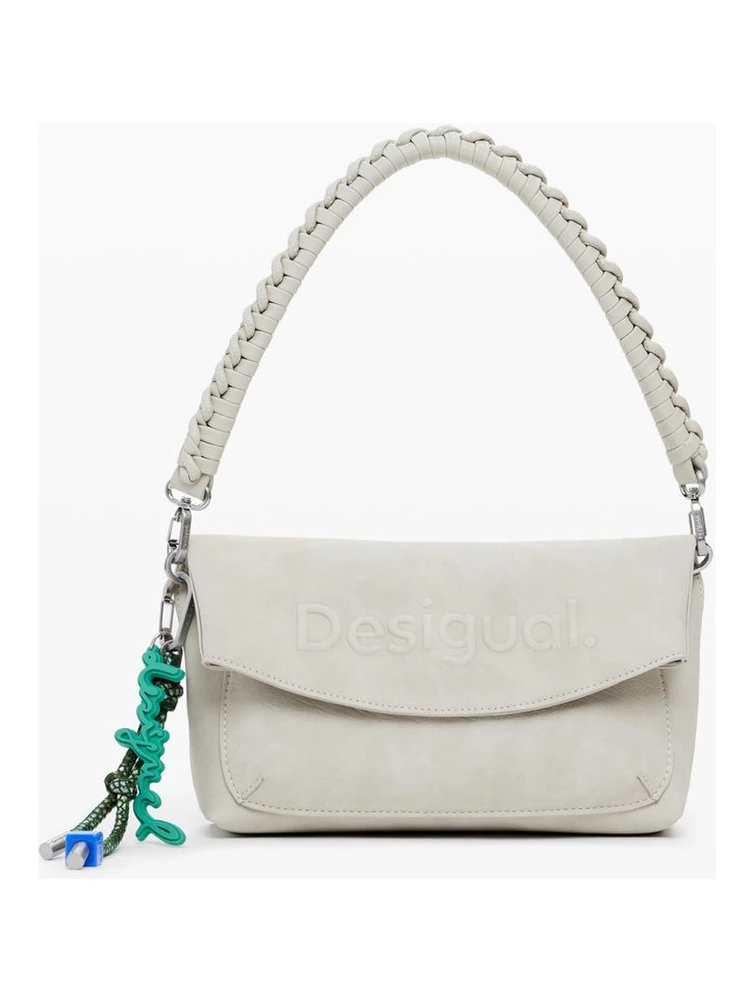 Beige Polyethylene Women Handbag