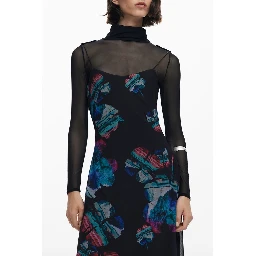 Black Polyester Women Dress