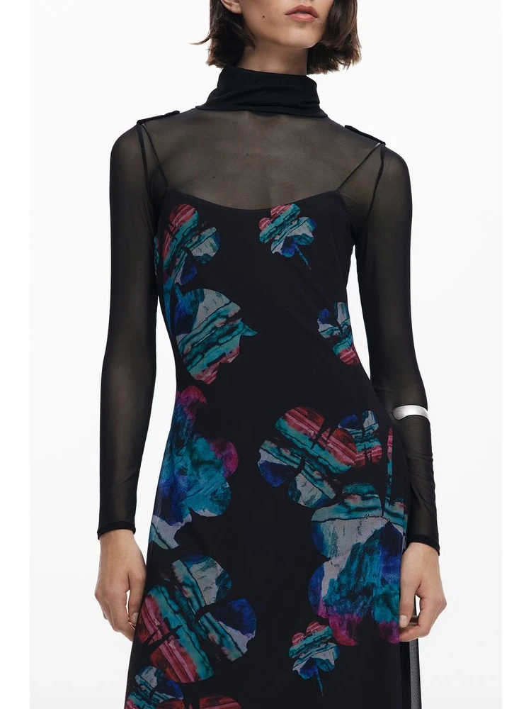 Black Polyester Women Dress