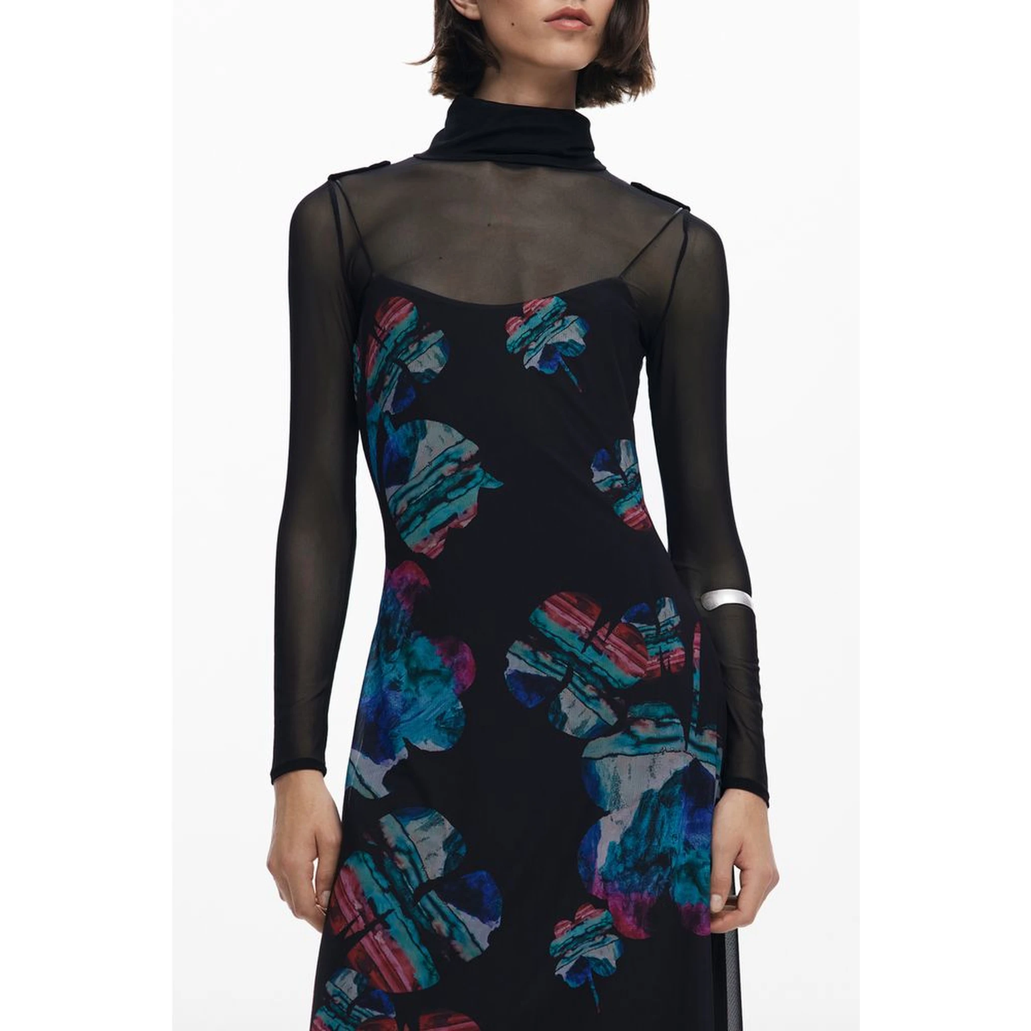 Black Polyester Women Dress