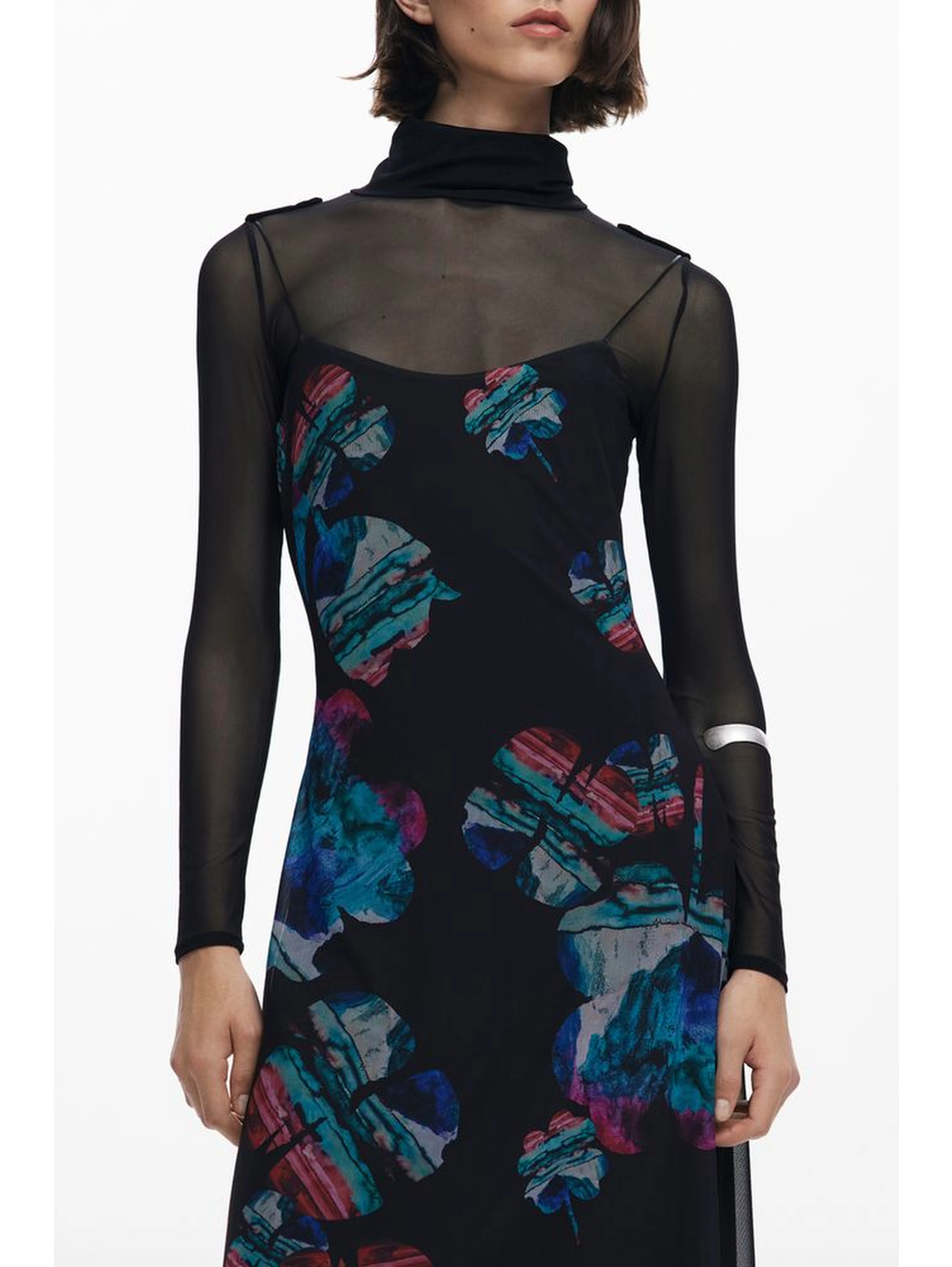 Black Polyester Women Dress