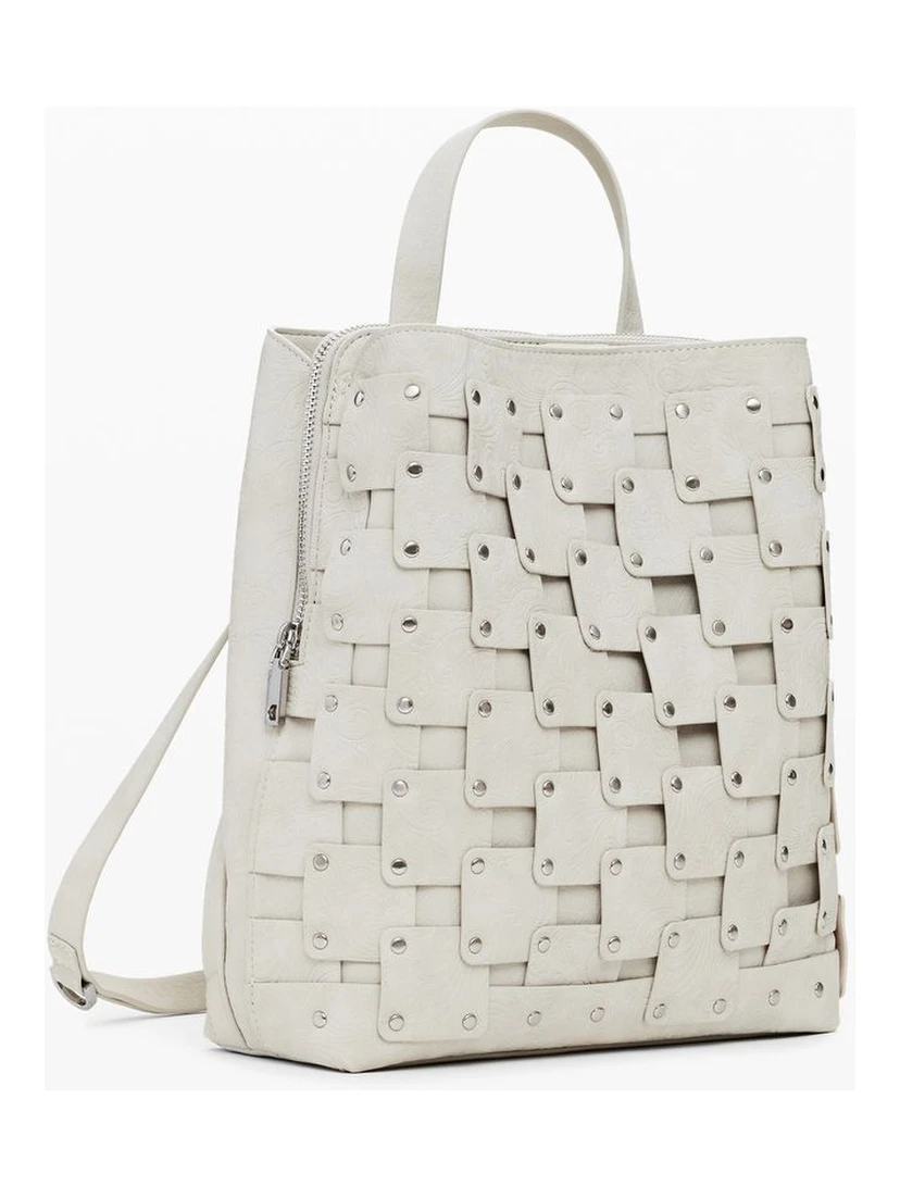 Beige Polyethylene Women Backpack