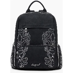 Black Polyethylene Women Backpack