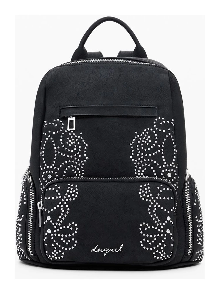 Black Polyethylene Women Backpack