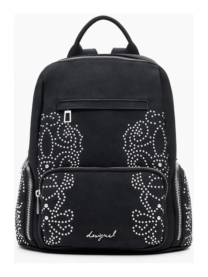 Black Polyethylene Women Backpack