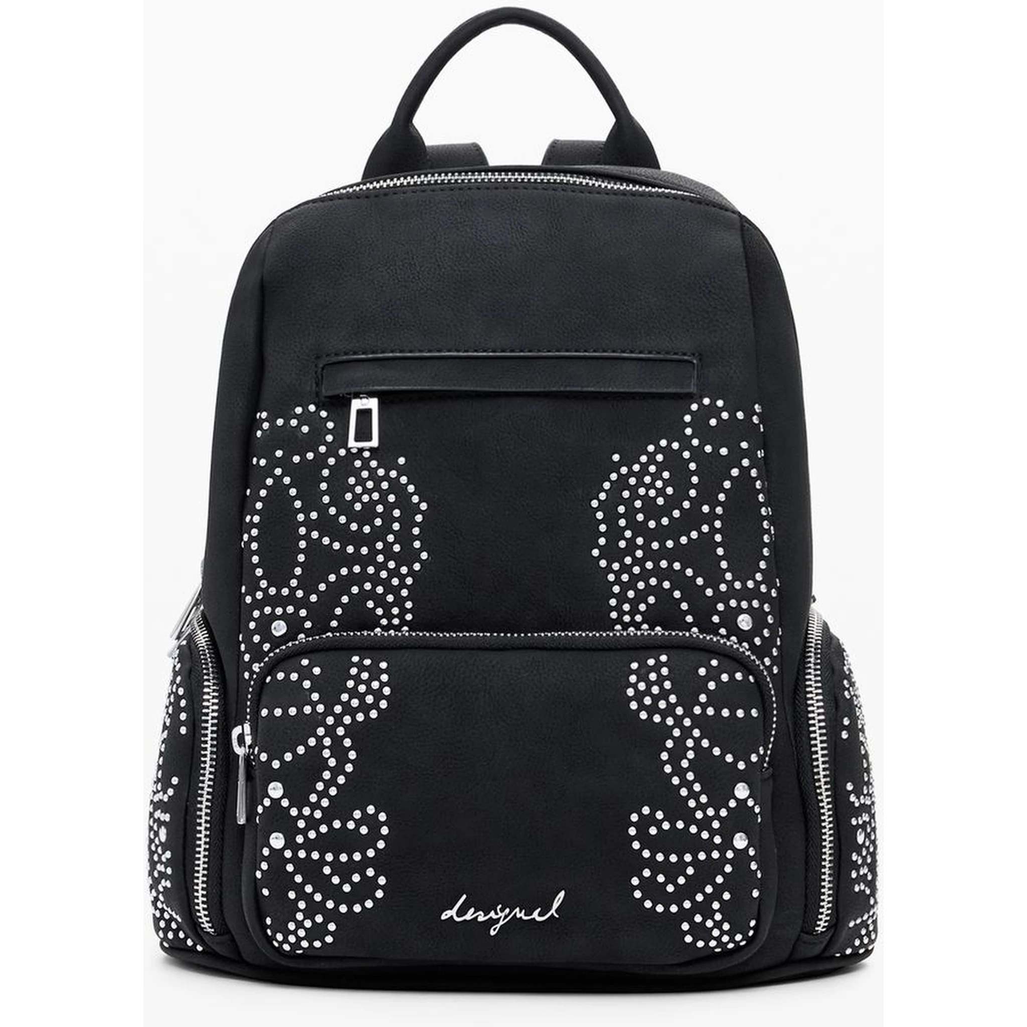 Black Polyethylene Women Backpack