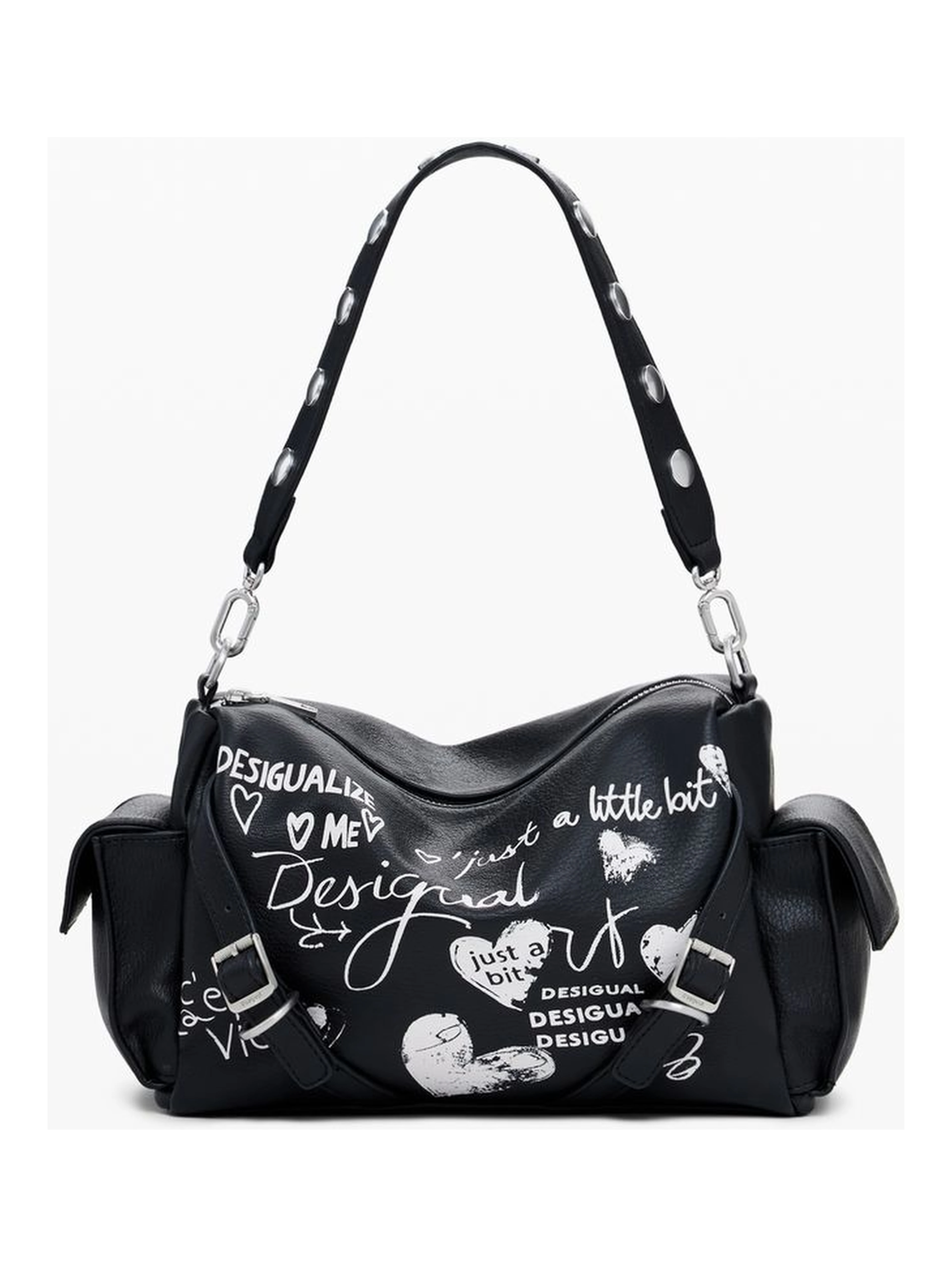 Black Polyethylene Women Handbag