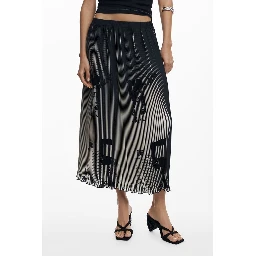 Black Polyester Women Skirt
