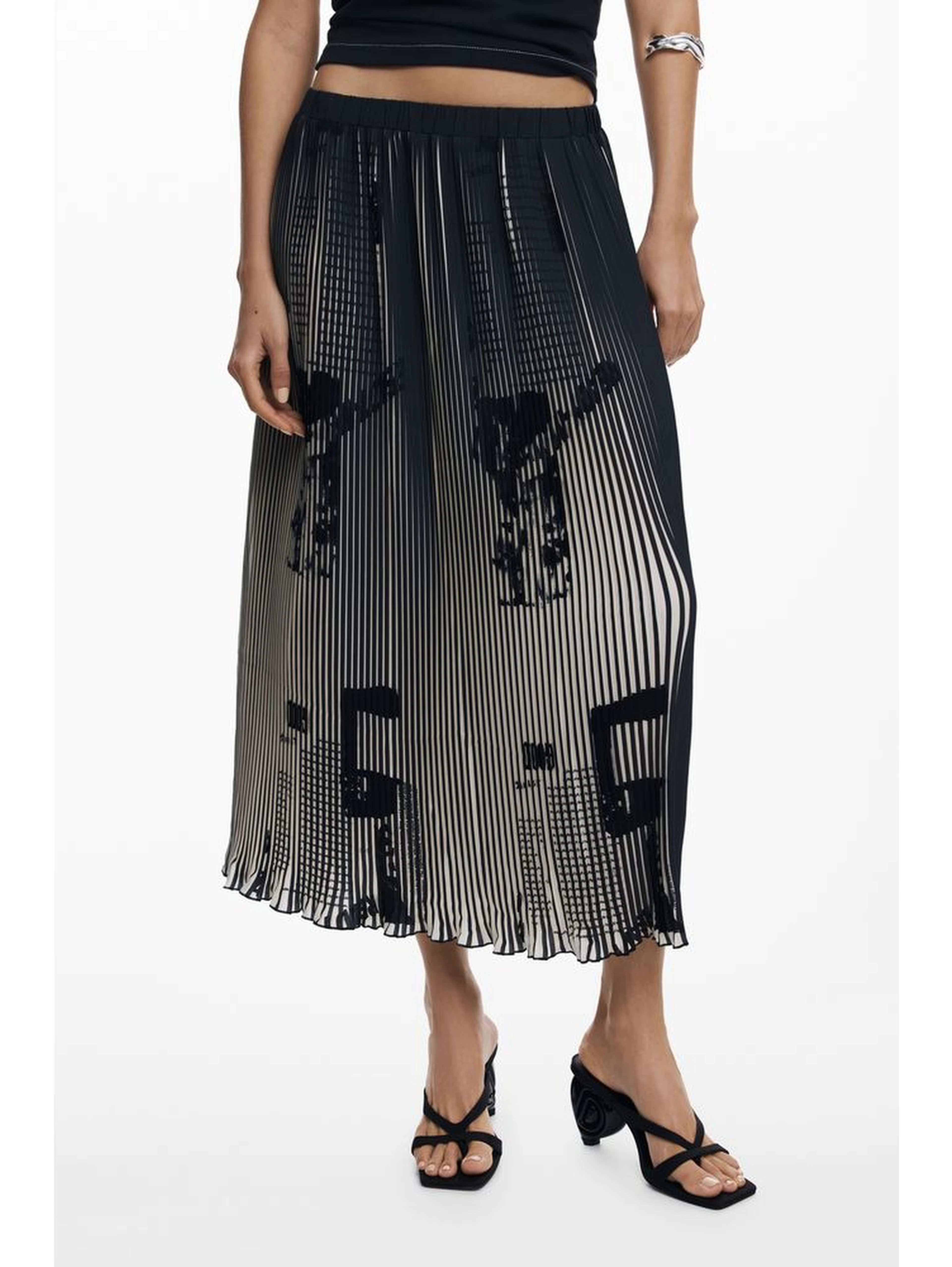 Black Polyester Women Skirt
