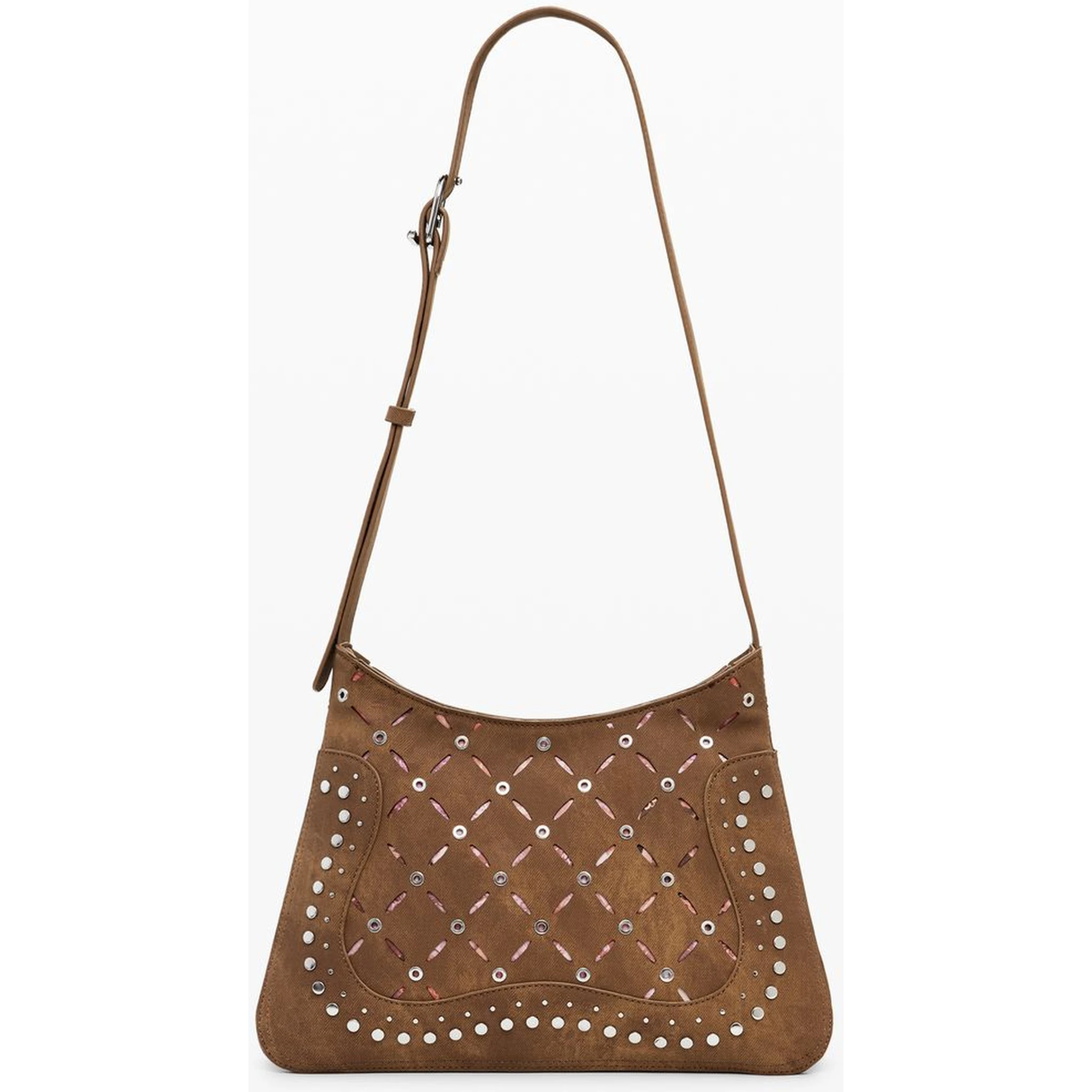 Brown Polyethylene Women Handbag