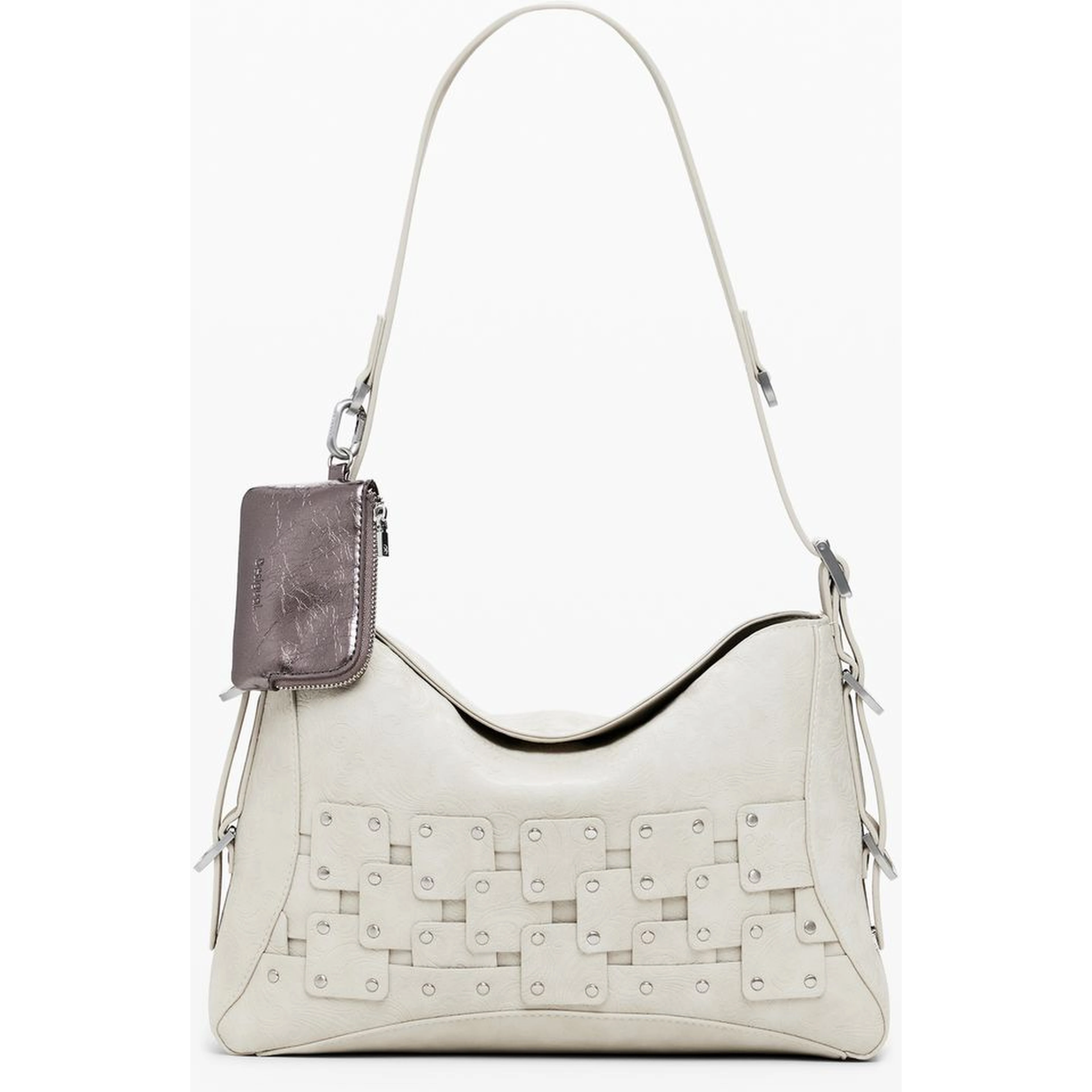 Beige Polyethylene Women Handbag