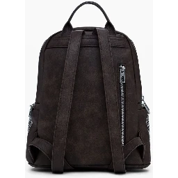 Brown Polyethylene Women Backpack