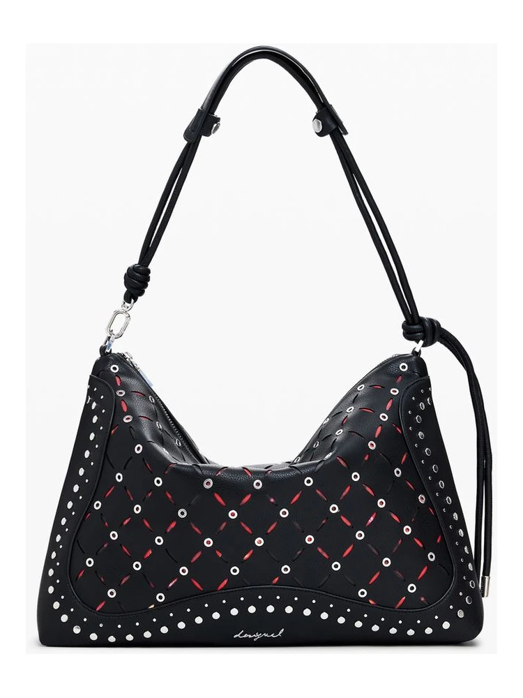 Black Polyethylene Women Handbag