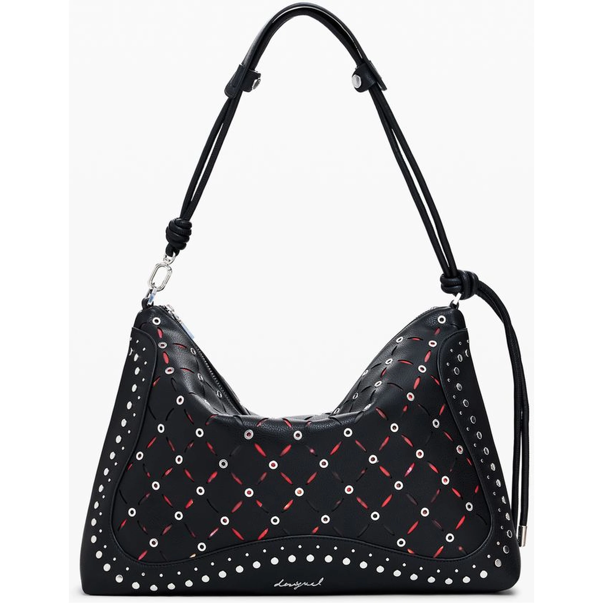 Black Polyethylene Women Handbag