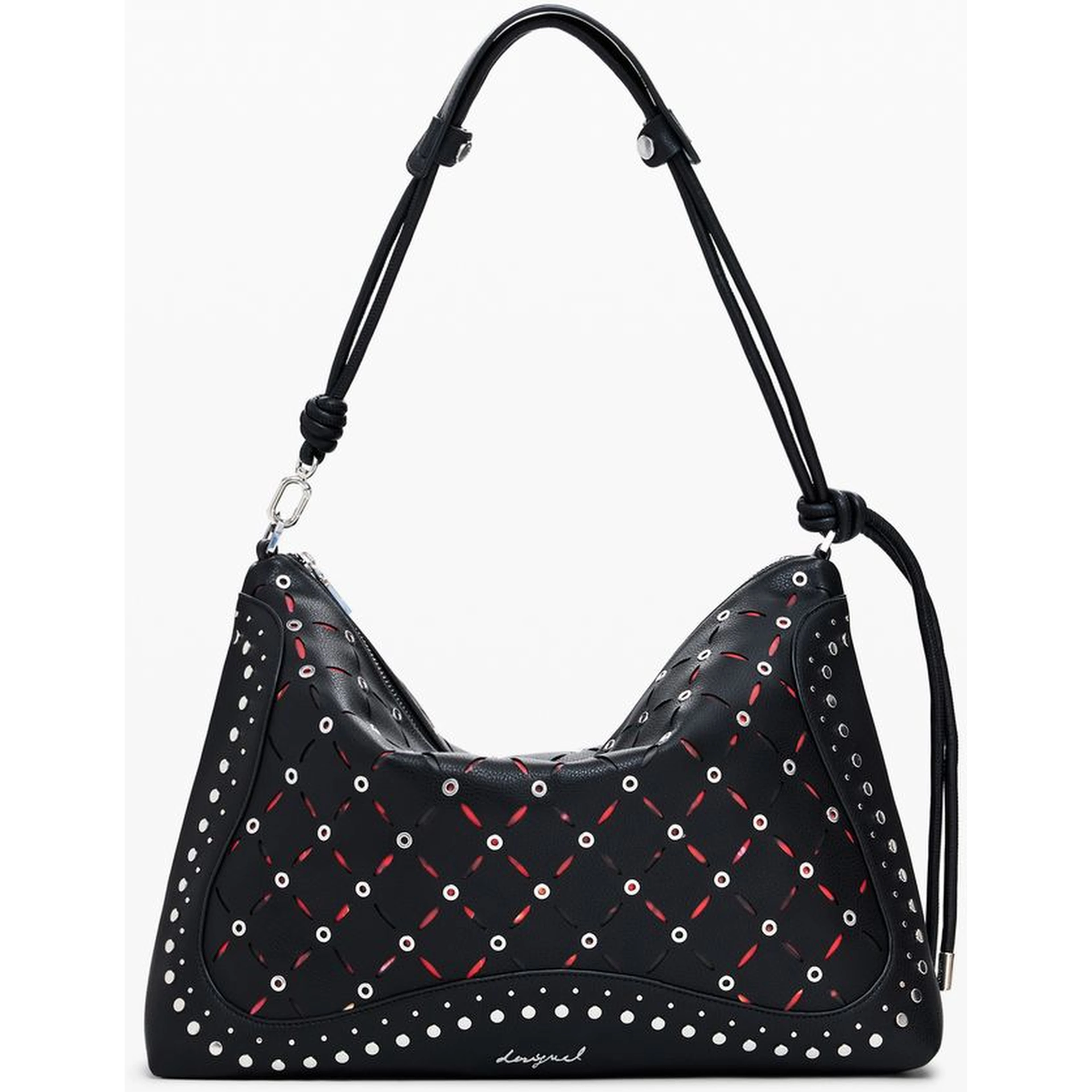 Black Polyethylene Women Handbag