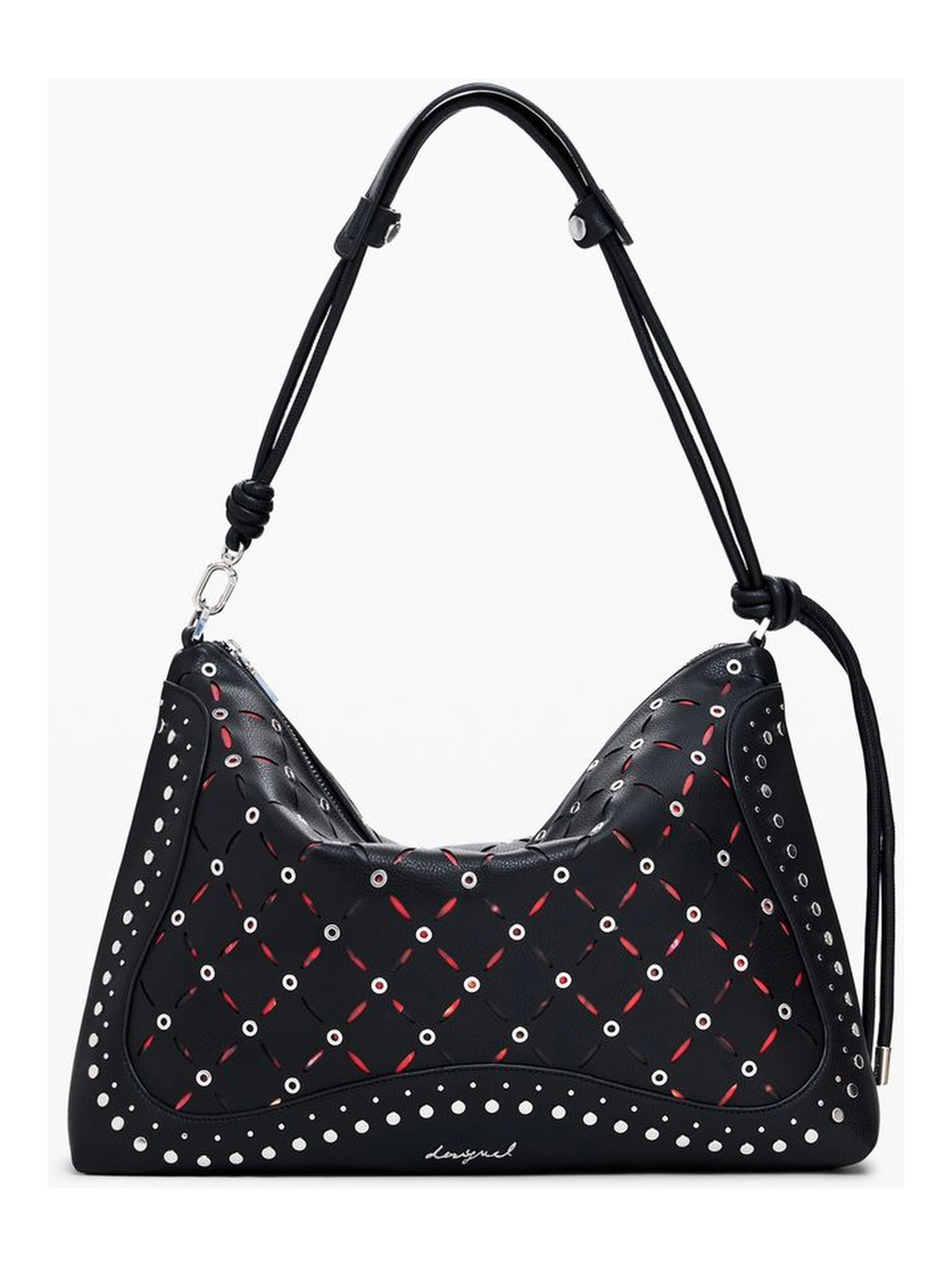 Black Polyethylene Women Handbag