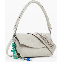 Beige Polyethylene Women Handbag