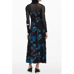 Black Polyester Women Dress