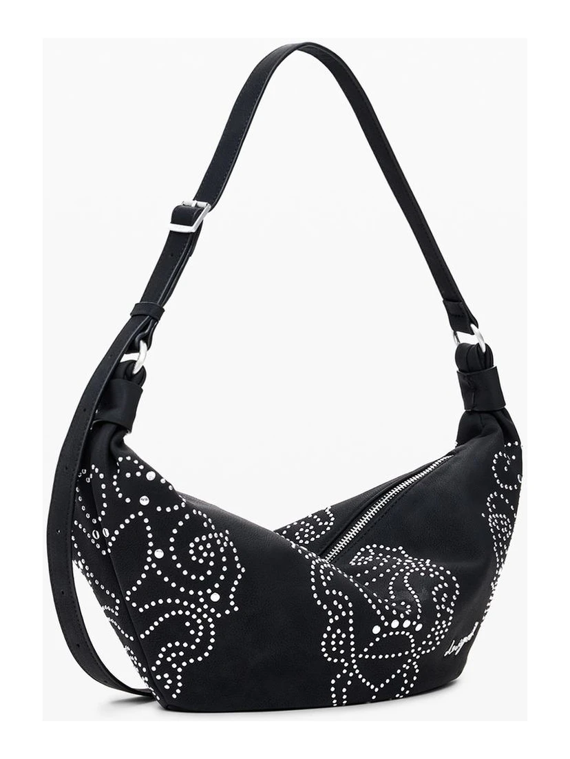 Black Polyethylene Women Handbag