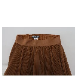 Beige Longuette Plisse Chiffon Midi Skirt