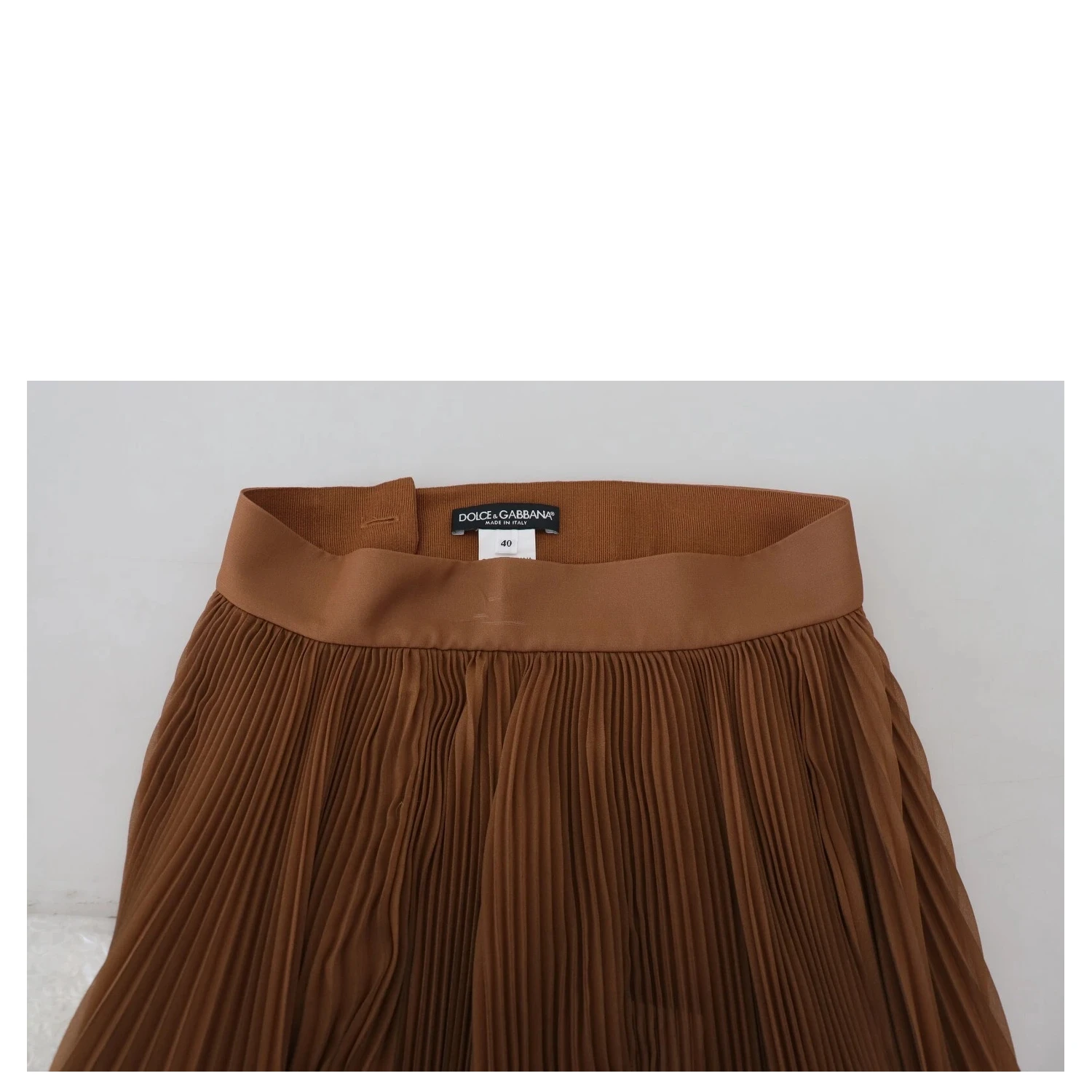 Beige Longuette Plisse Chiffon Midi Skirt
