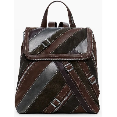 Brown Polyethylene Women Backpack