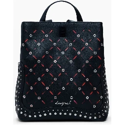 Black Polyethylene Women Backpack