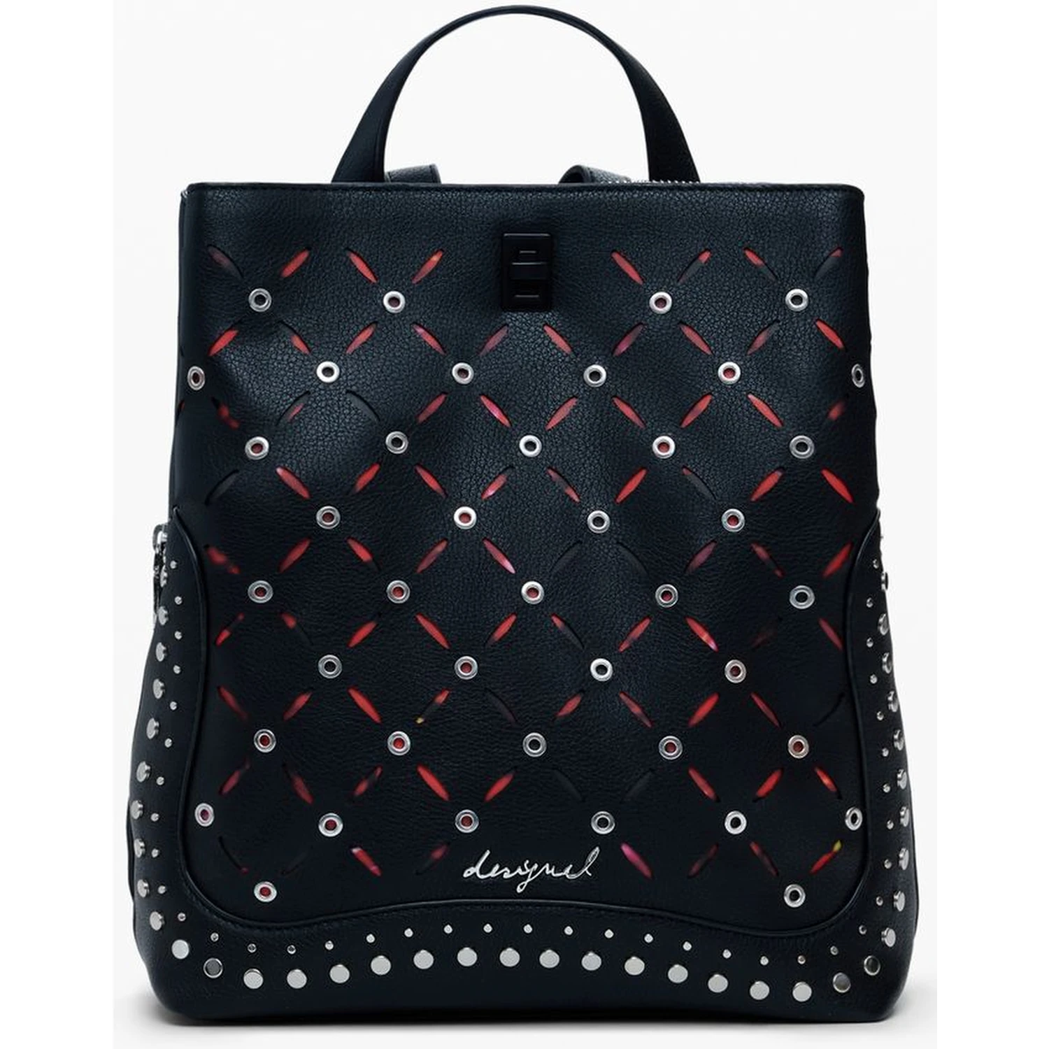 Black Polyethylene Women Backpack