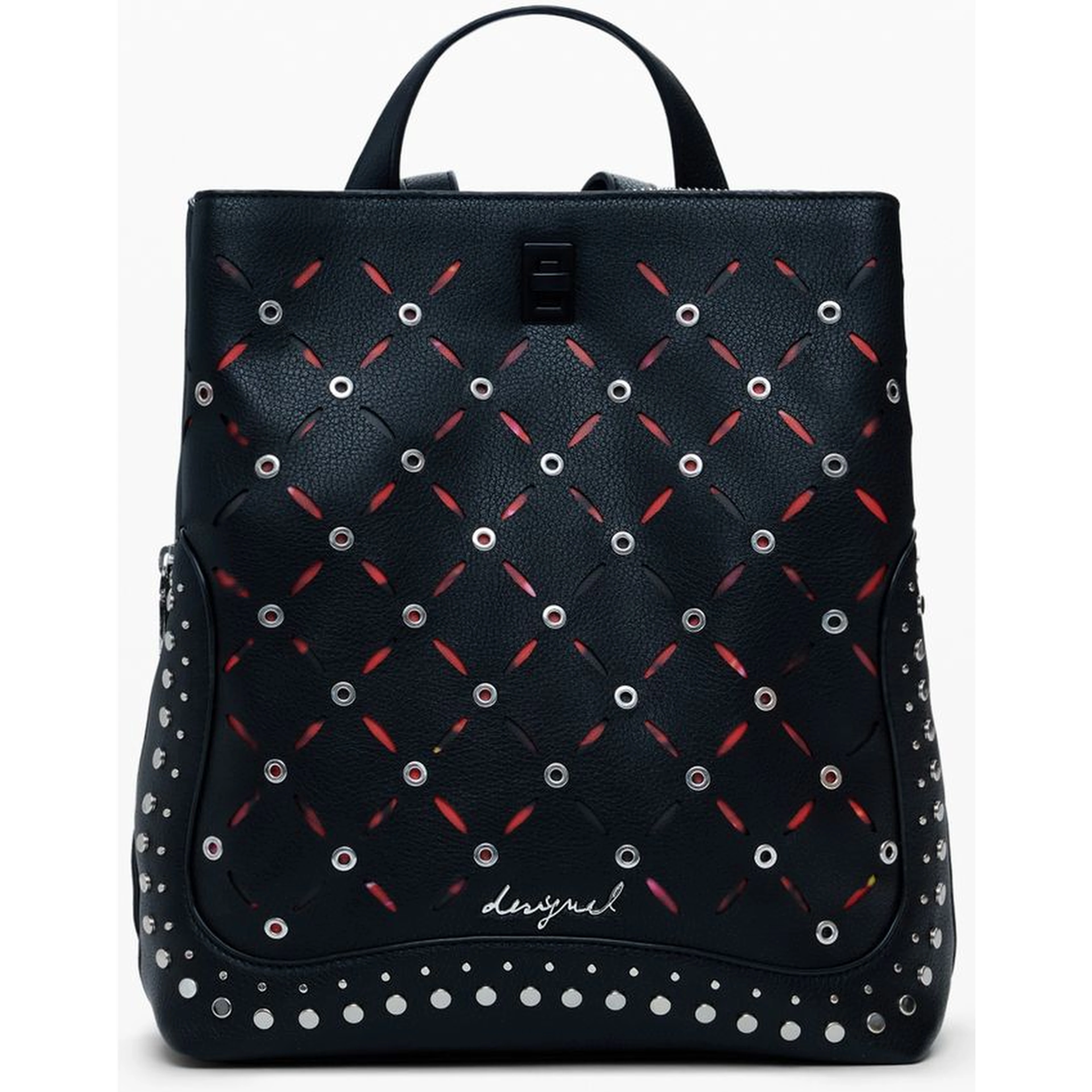 Black Polyethylene Women Backpack