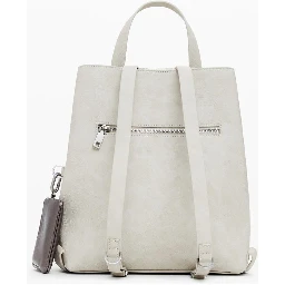 Beige Polyethylene Women Backpack