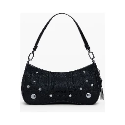 Black Polyethylene Women Handbag