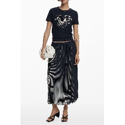 Black Polyester Women Skirt