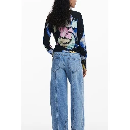 Black Linen Women Sweater
