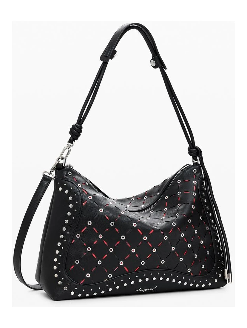 Black Polyethylene Women Handbag