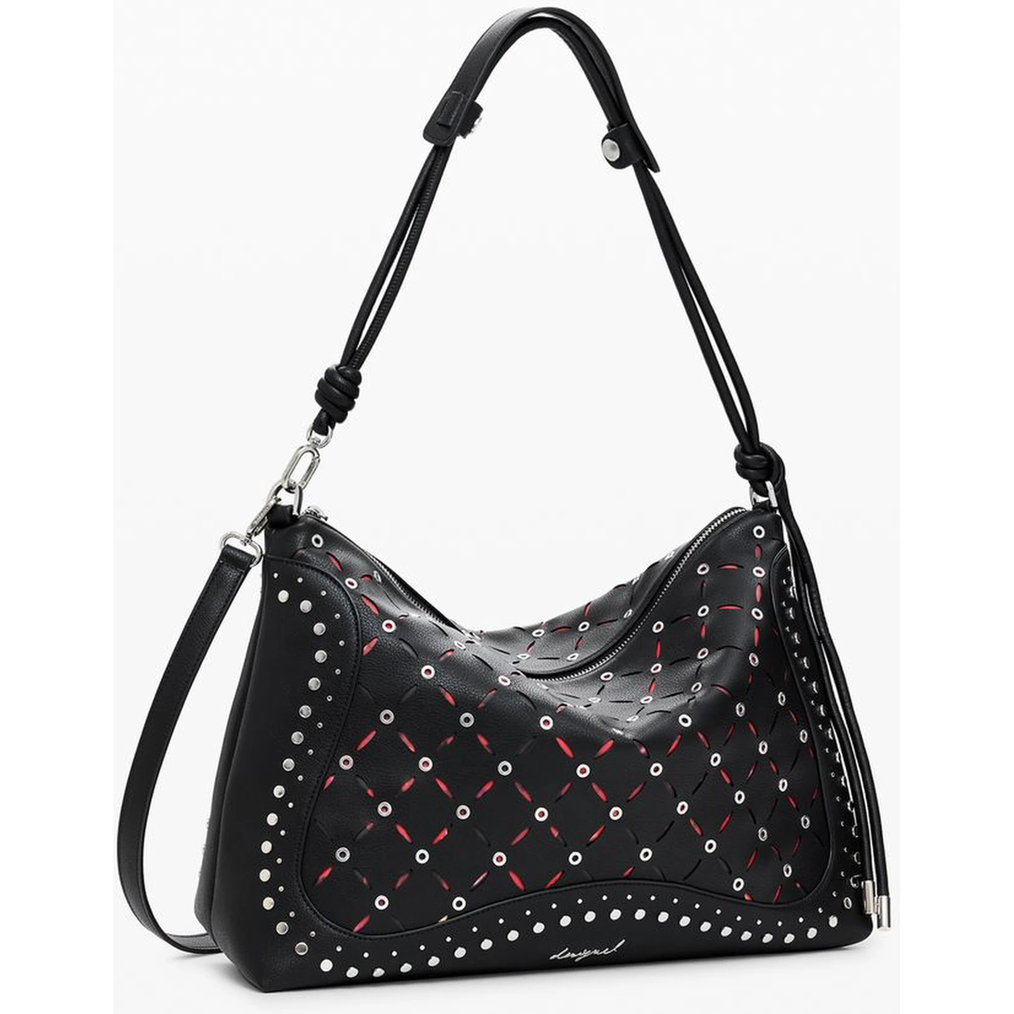 Black Polyethylene Women Handbag