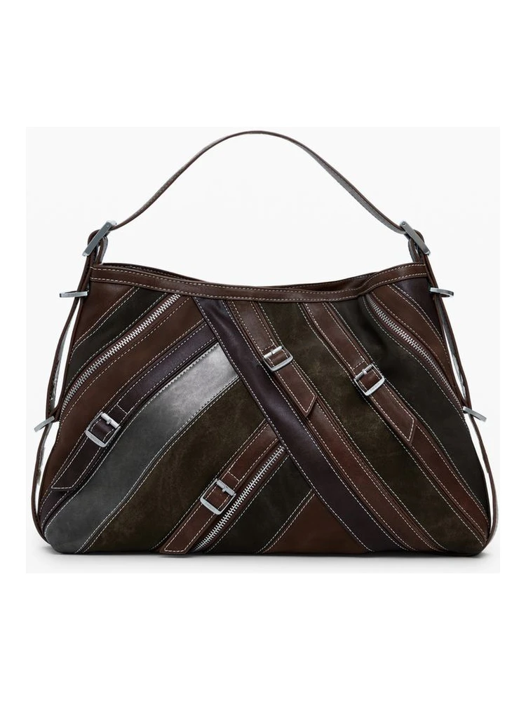 Brown Polyethylene Women Handbag