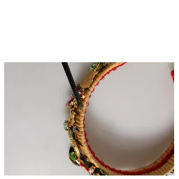 Multicolor Crystal Floral Gold Green Velvet Crown Headband