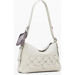 Beige Polyethylene Women Handbag