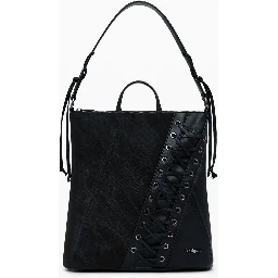 Black Polyethylene Women Backpack