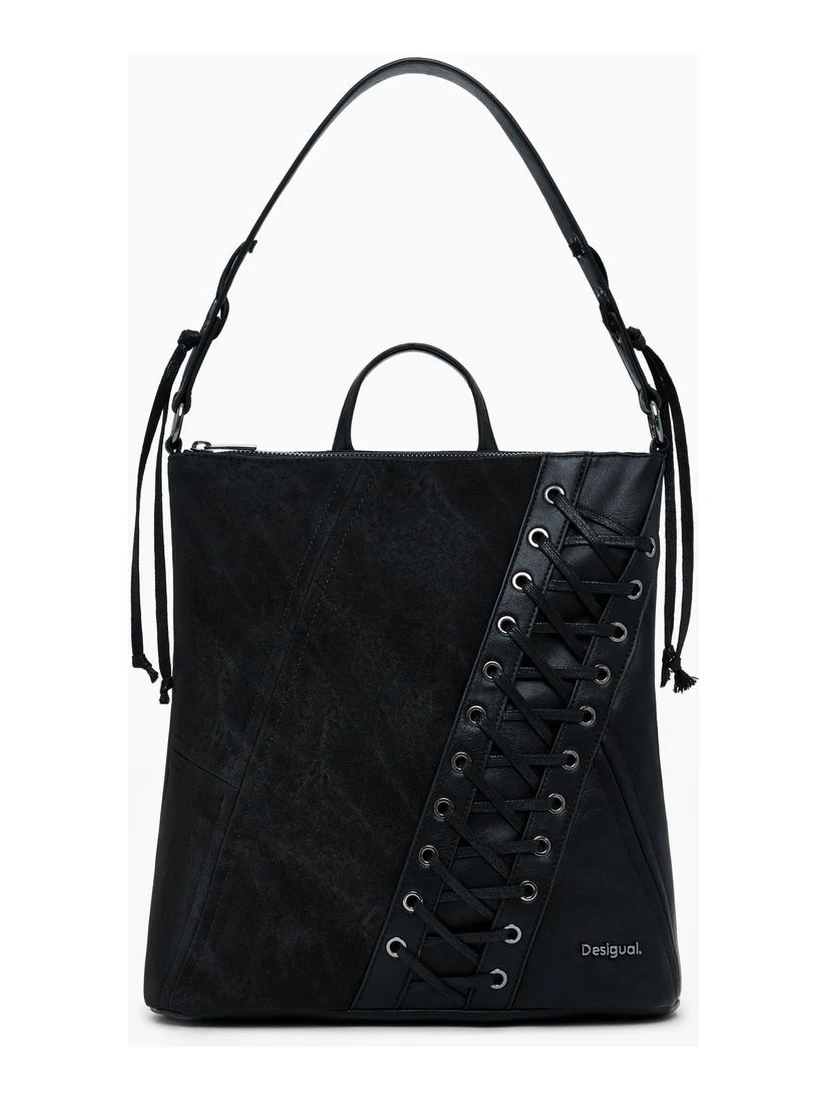 Black Polyethylene Women Backpack