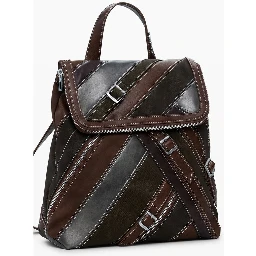 Brown Polyethylene Women Backpack