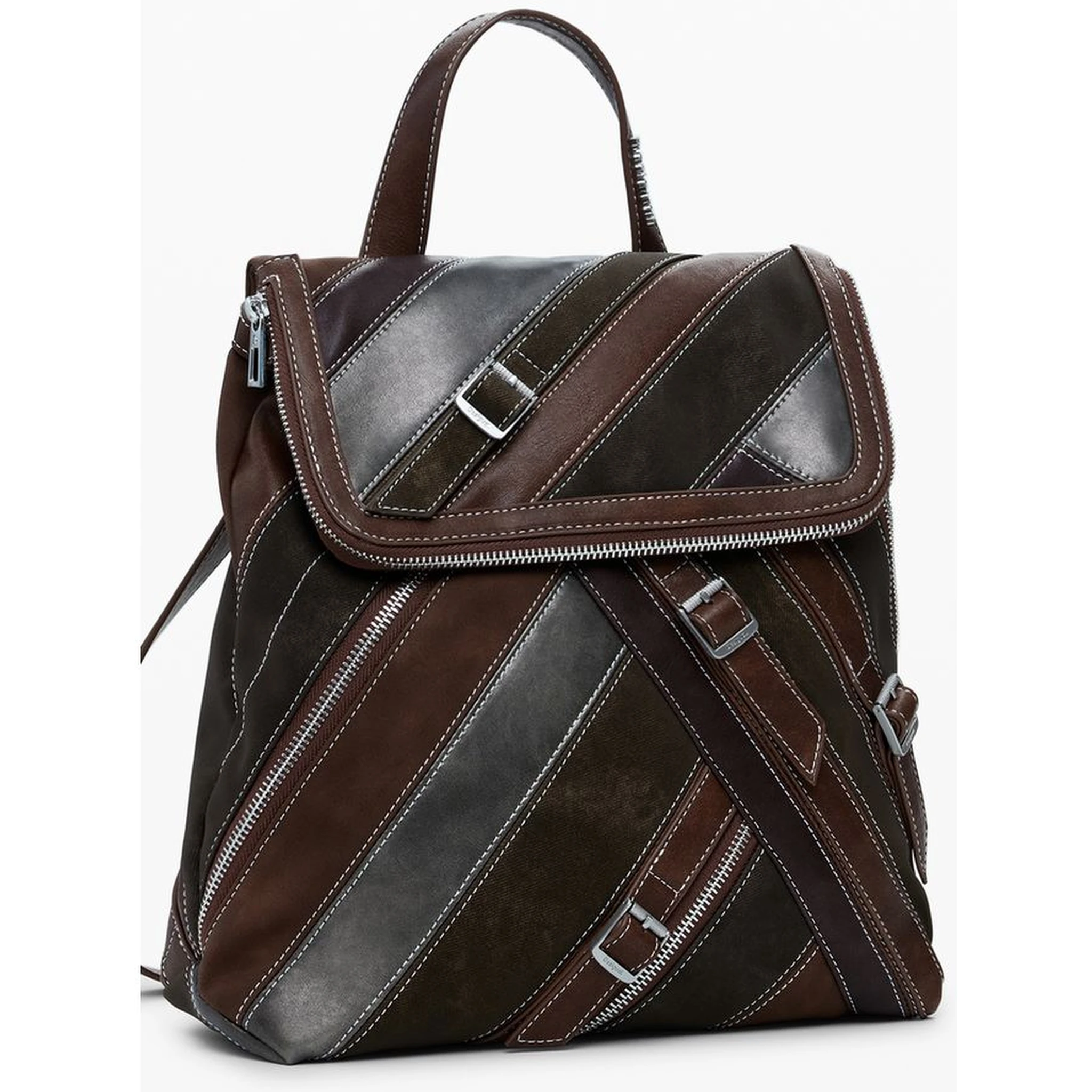 Brown Polyethylene Women Backpack