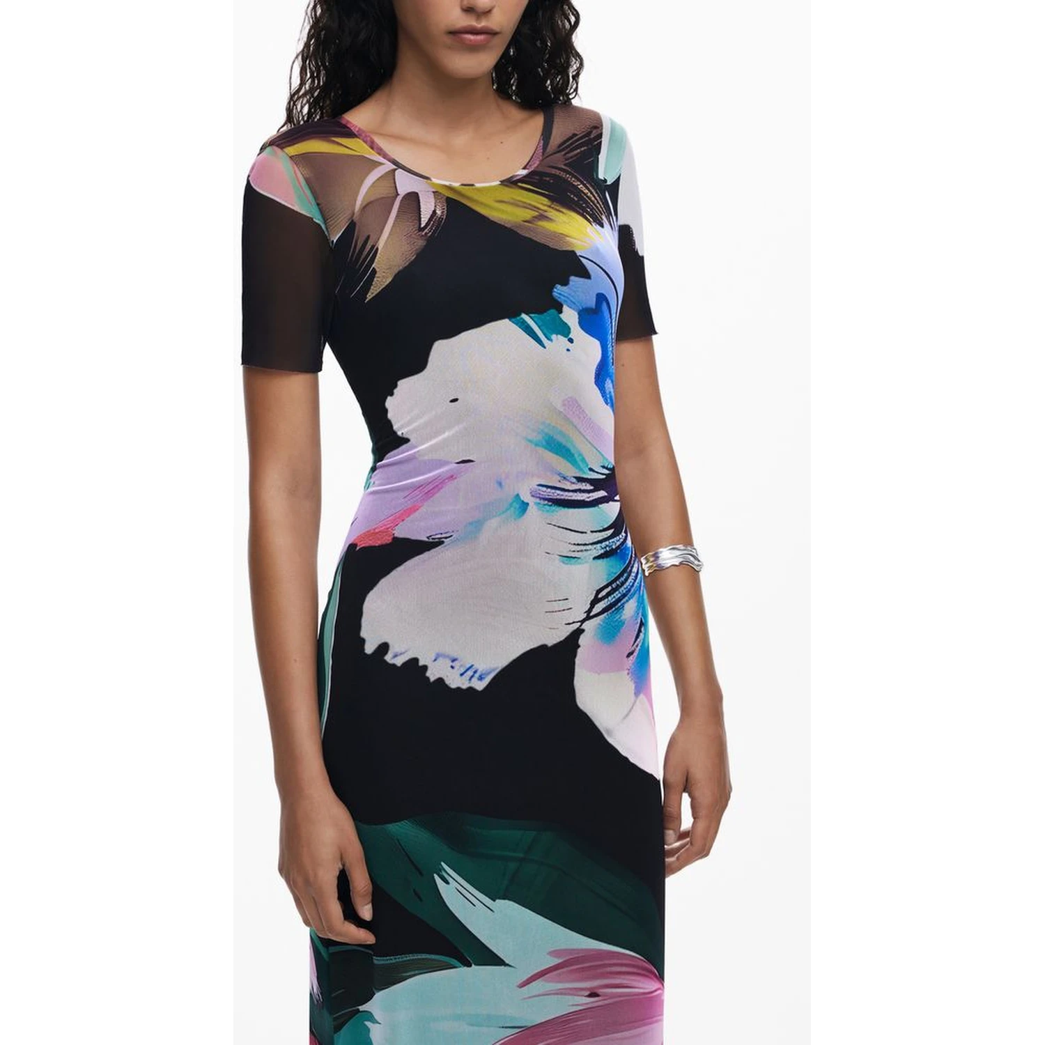 Black Polyester Women Dress