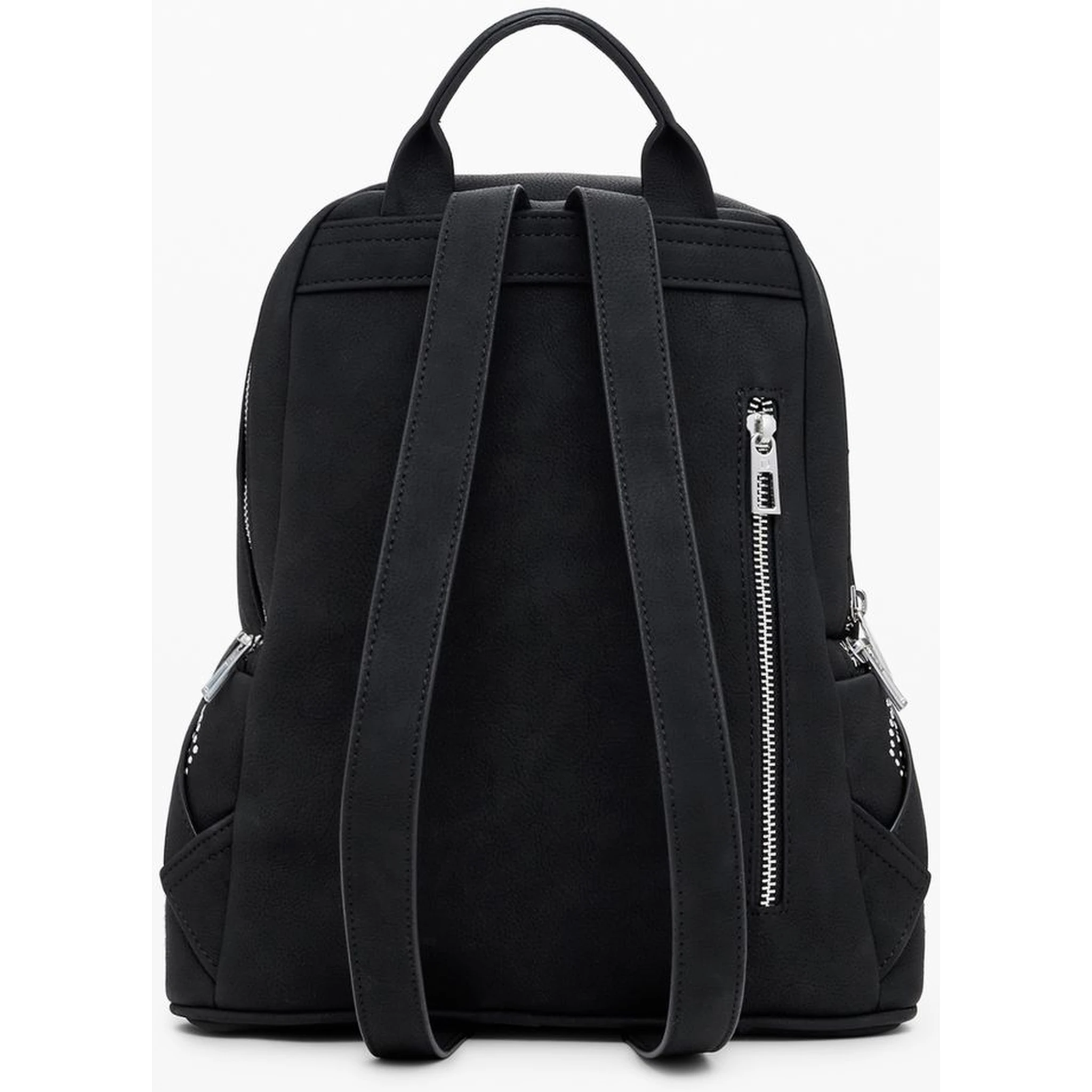 Black Polyethylene Women Backpack