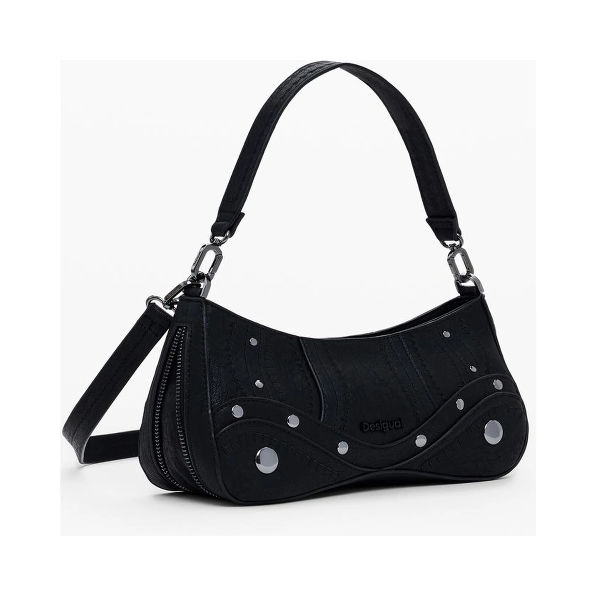 Black Polyethylene Women Handbag