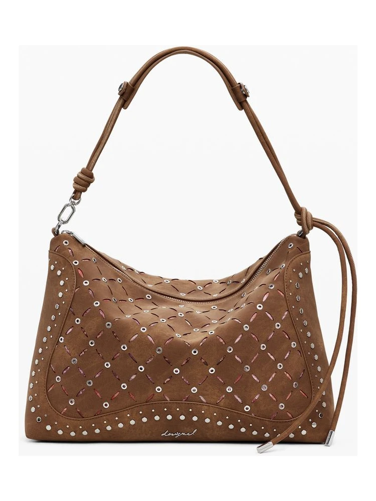 Brown Polyethylene Women Handbag
