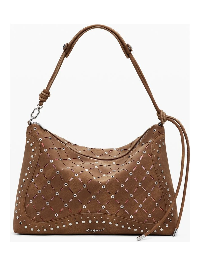 Brown Polyethylene Women Handbag