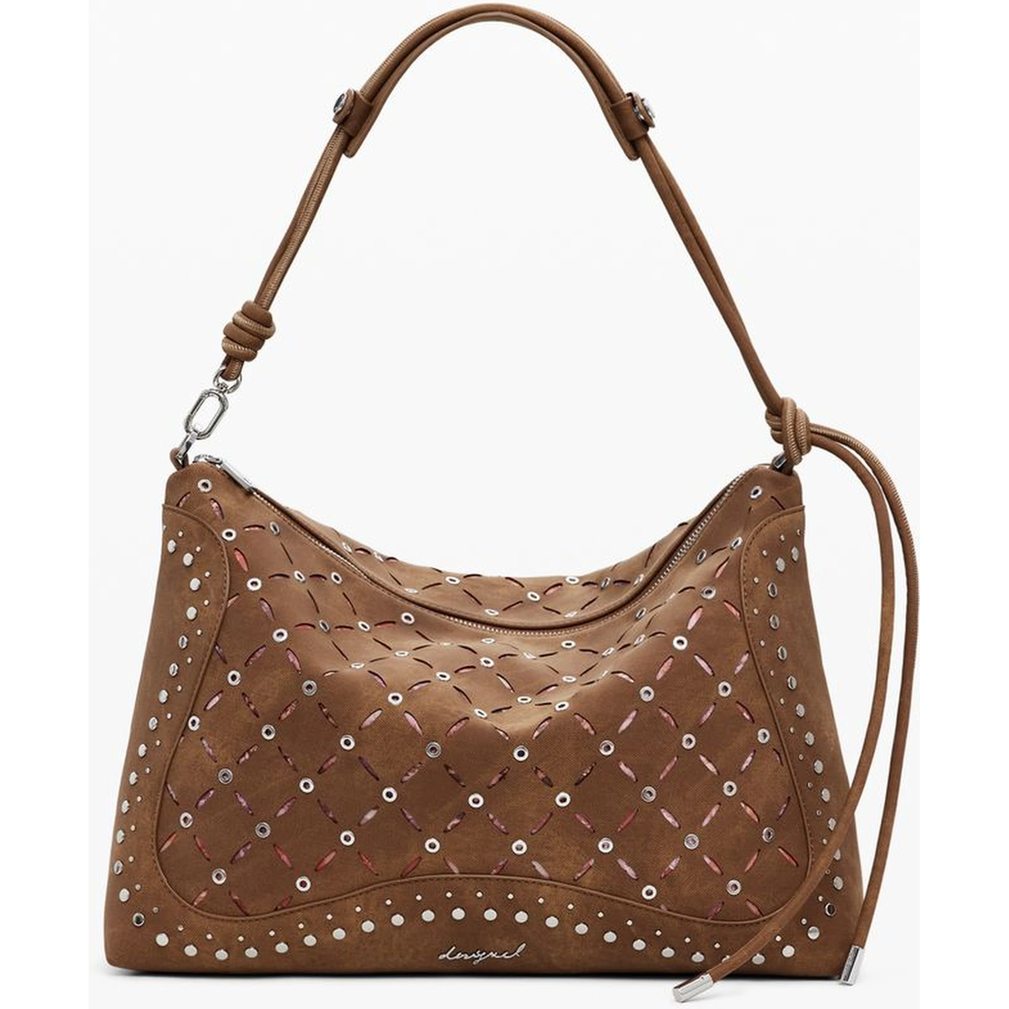 Brown Polyethylene Women Handbag